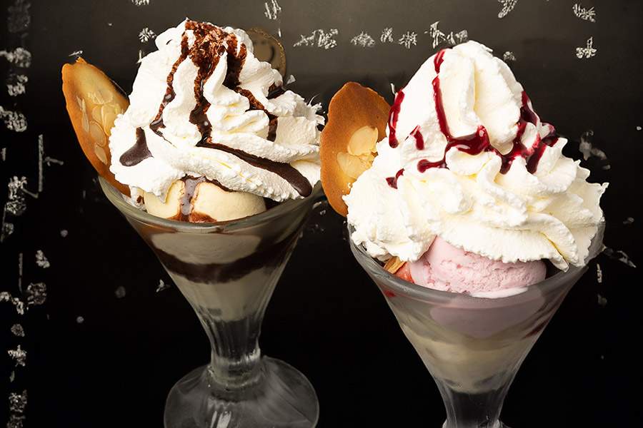 Glaces, coupes galcées